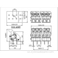 PCB skruvfri fjäderterminalblock HQ243-5.0mm tonhöjd